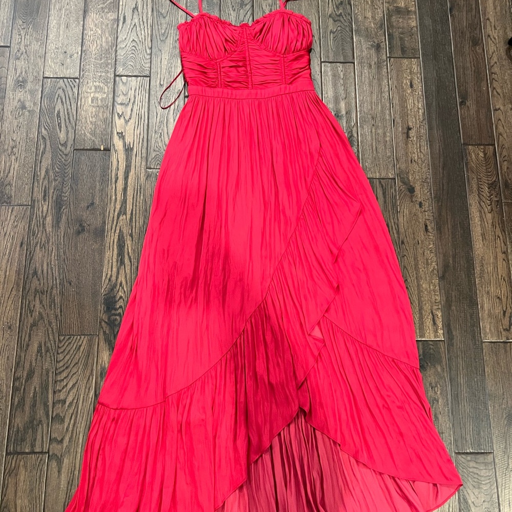 Ramy Brook Braelyn Asymmetric Hem Dress in Soiree Red
